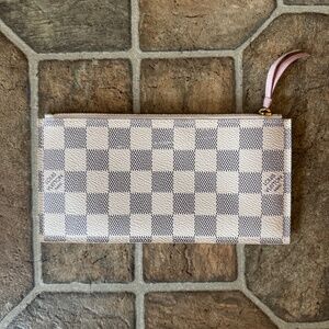 LOUIS VUITTON Felicie Zip Coin Wallet Pouch Damier Azur Pink